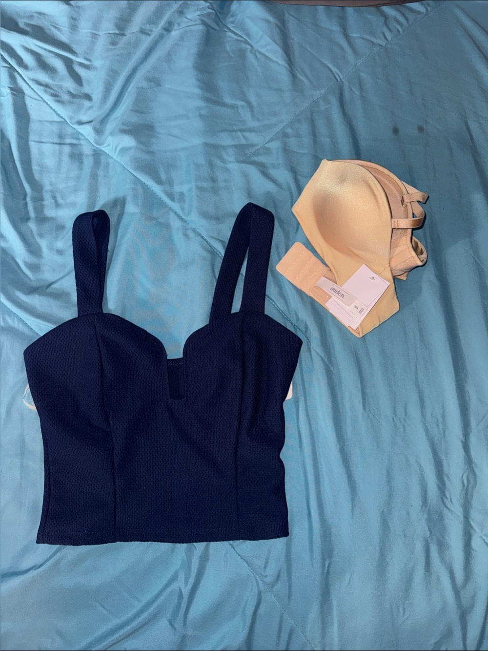 Sale- Navy Crop Bustier Top & NWT Bra